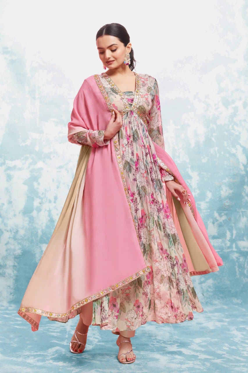 Rani Raas Georgette Anarkali Set