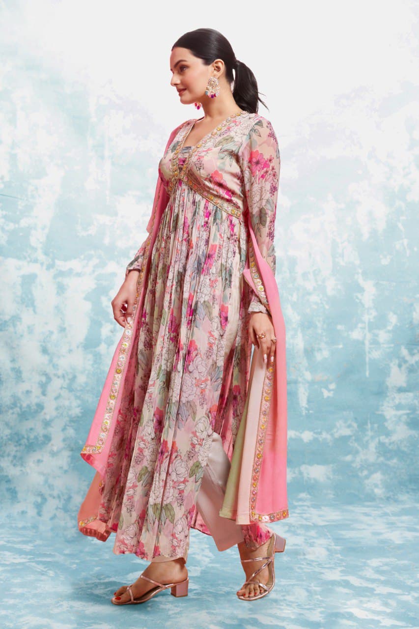 Rani Raas Georgette Anarkali Set