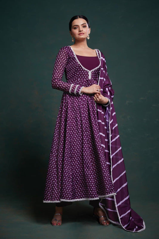 Gulnoor Crepe Anarkali Set