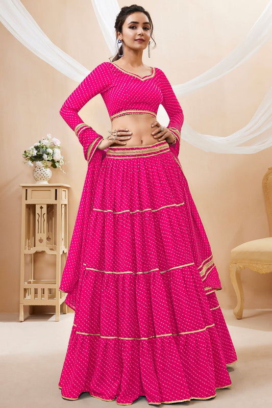 Neelapani Leheriya Georgette Lehenga