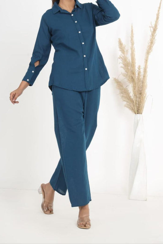 Mood Mingle Cotton Coord Set[ Top , Shirt , Pant]