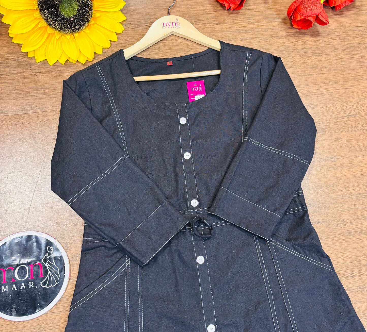 Blessed With- Cotton Dress(Black)