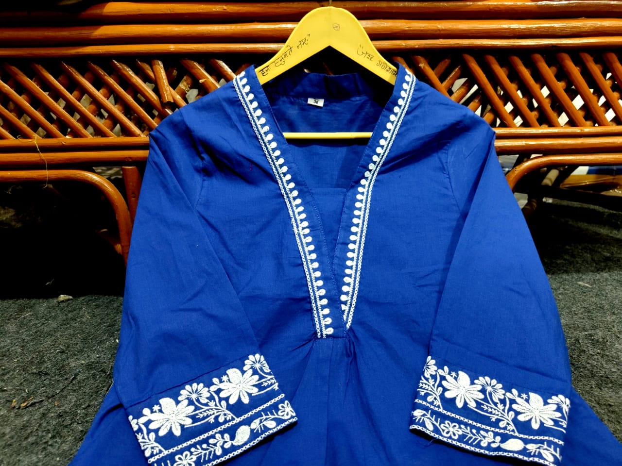 Big Fashion Blue Cotton Kurti Set