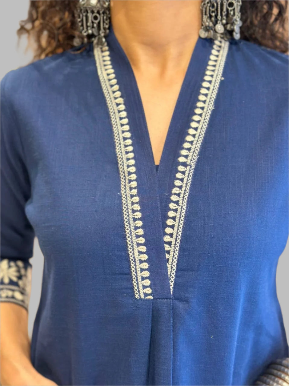 Big Fashion Blue Cotton Kurti Set