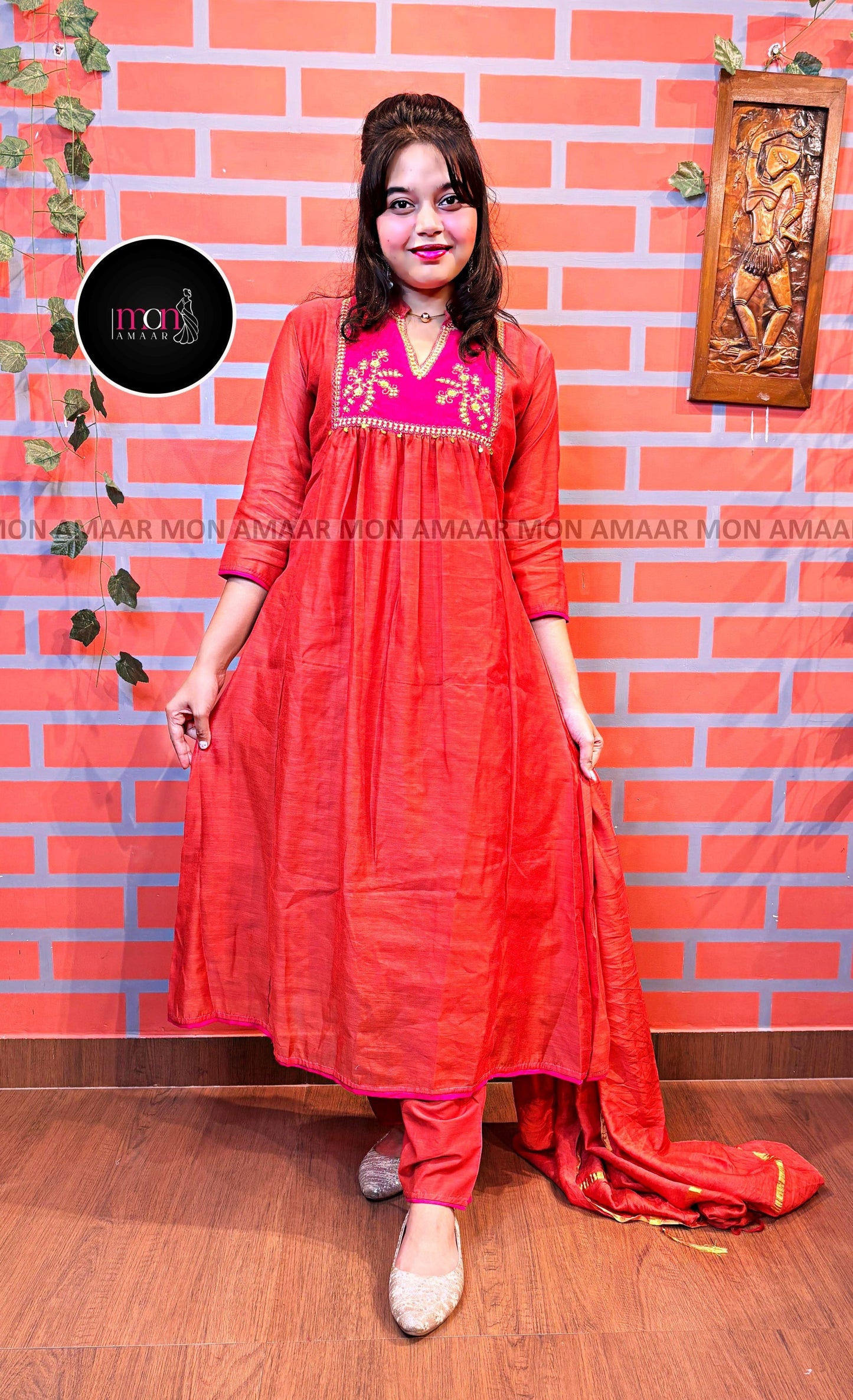 Party Ready-Cotton Kurti Set