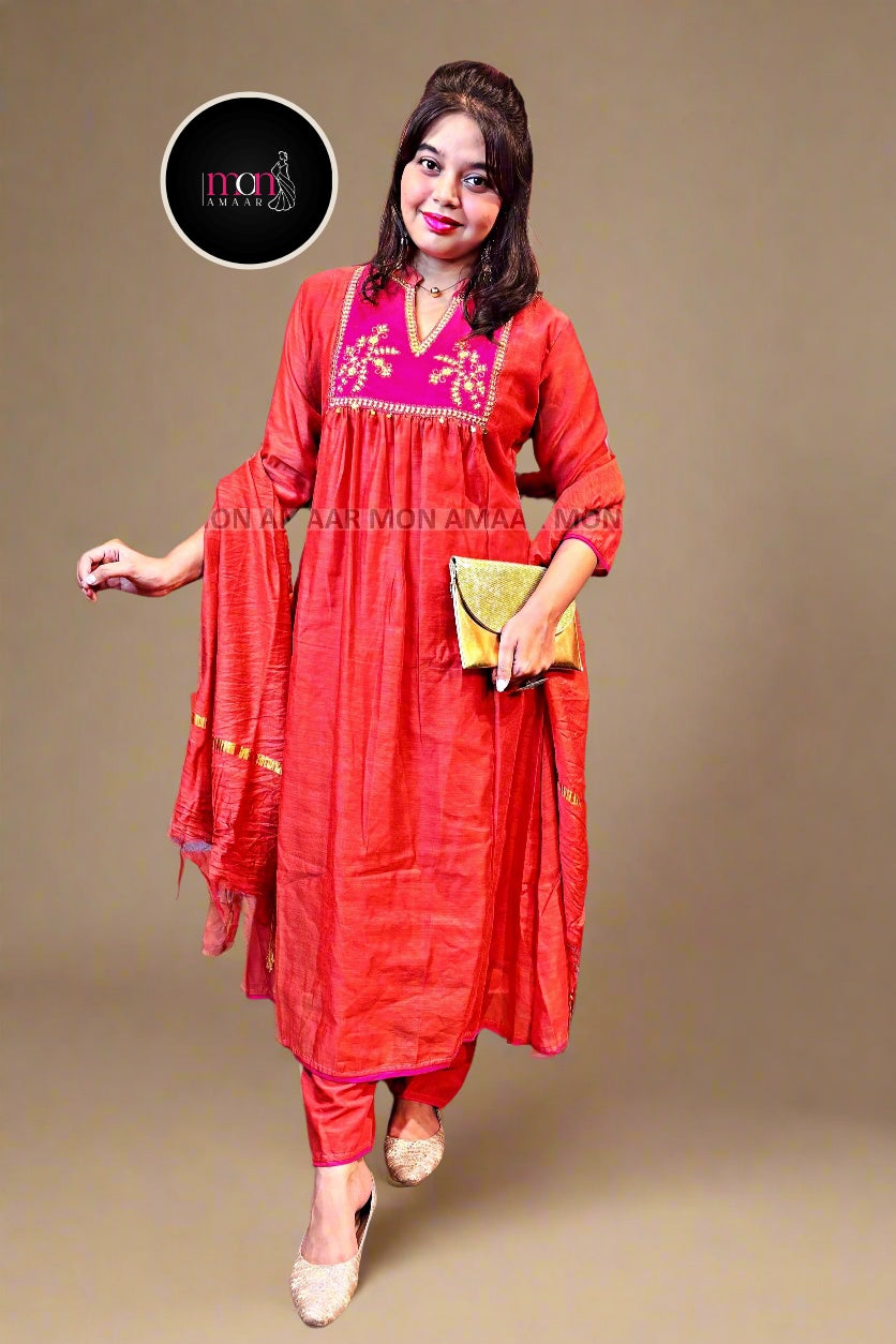 Party Ready-Cotton Kurti Set