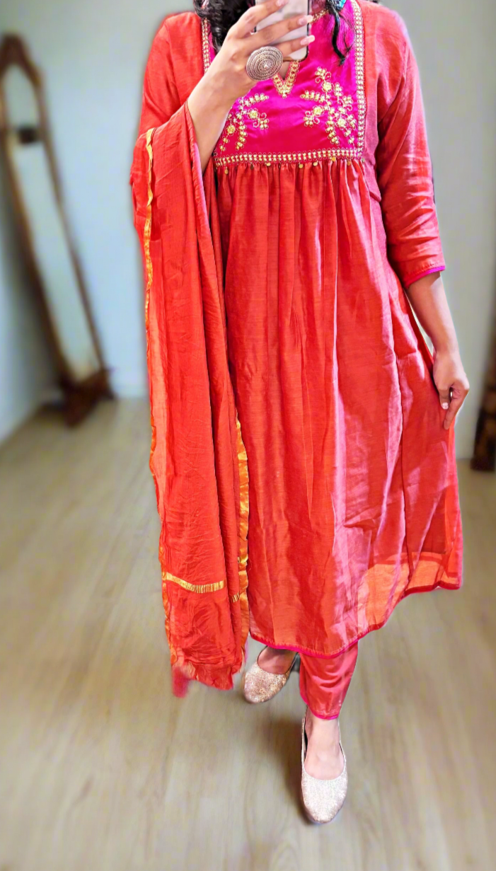 Party Ready-Cotton Kurti Set