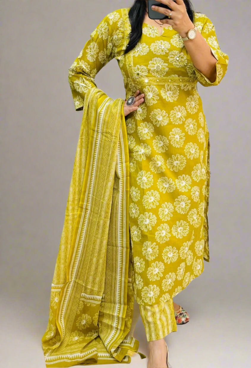 The Hidden Sun Cotton Kurti Set