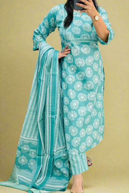 The Hidden Sun Cotton Kurti Set