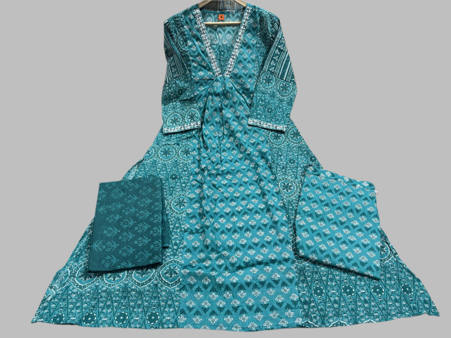 Watercolor Sky Cotton Kurti Set