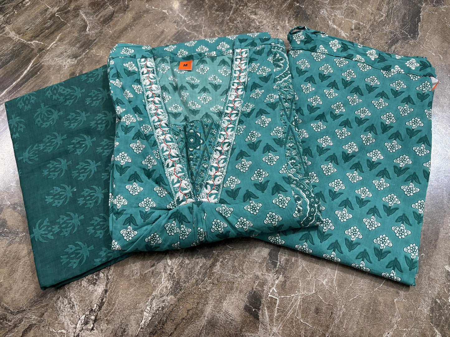 Watercolor Sky Cotton Kurti Set