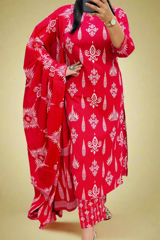 language Of Clouds Cotton Kurti Set