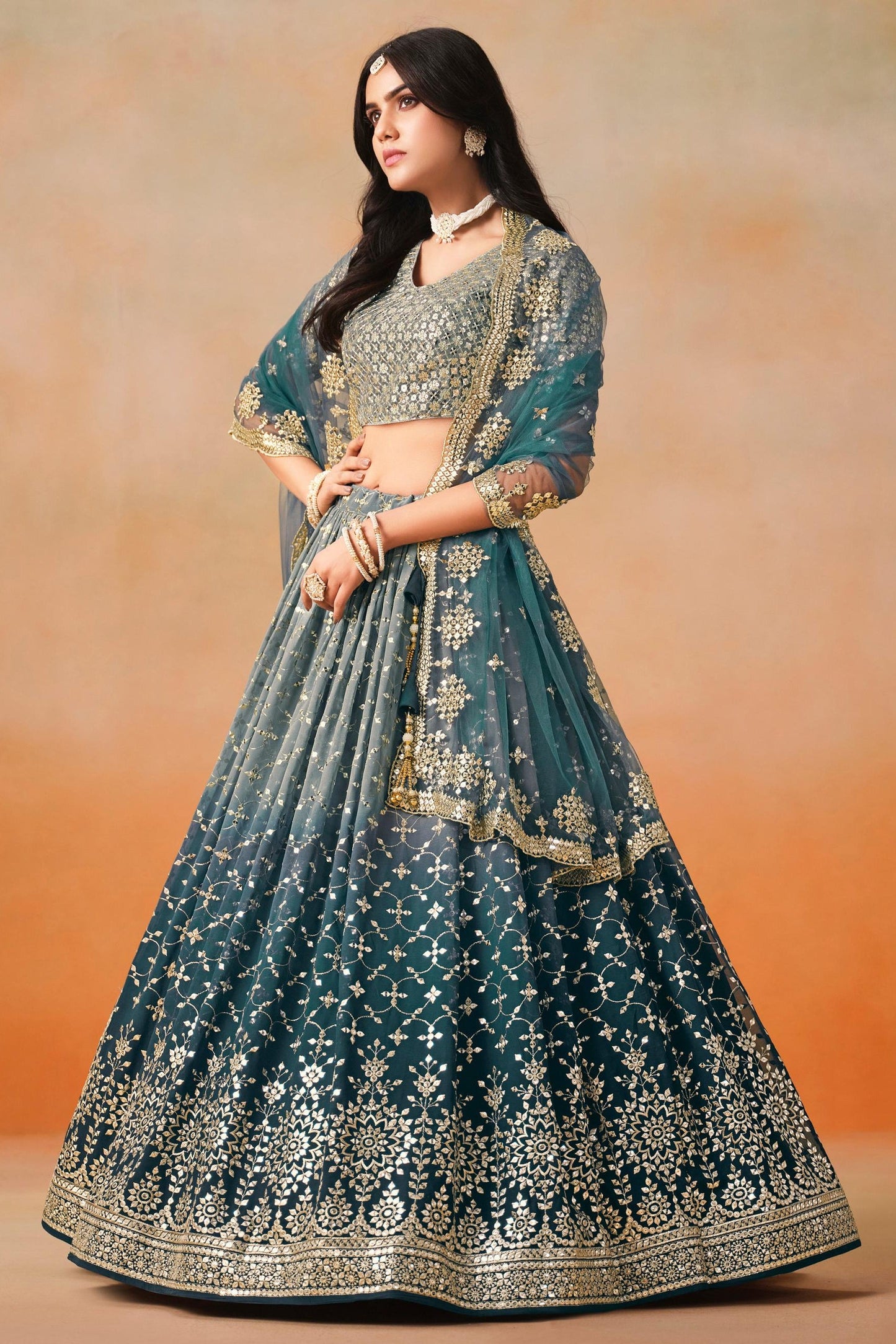Meher Melody Georgette Lehenga