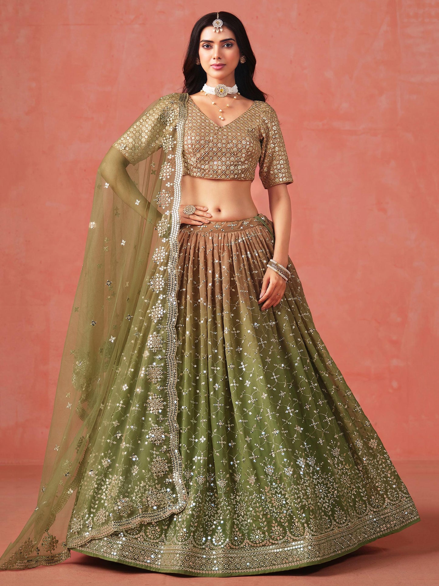 Meher Melody Georgette Lehenga