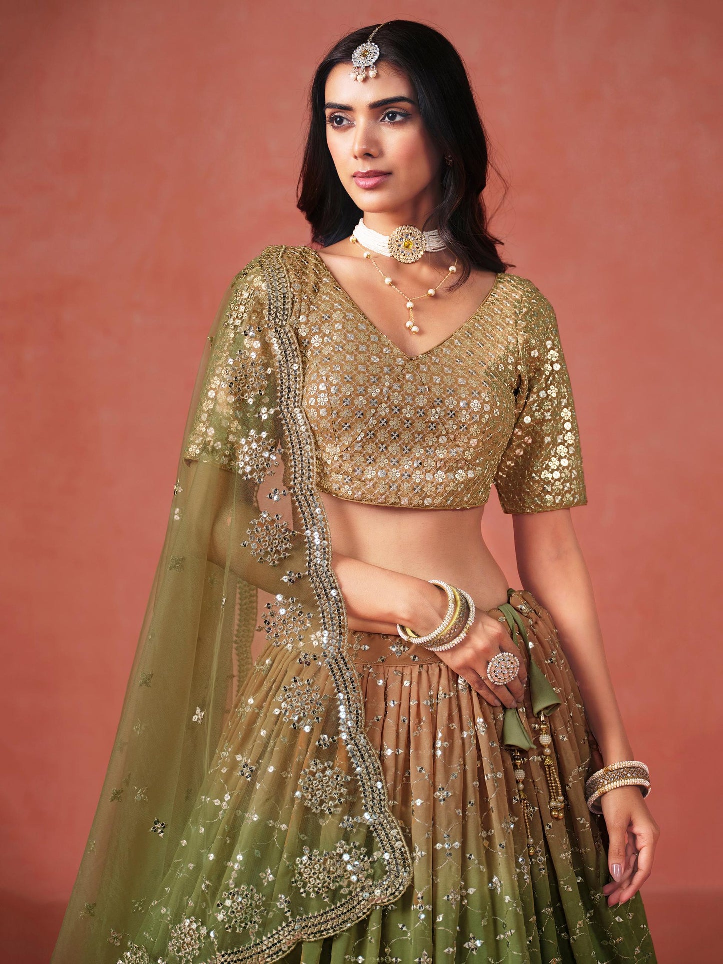 Meher Melody Georgette Lehenga