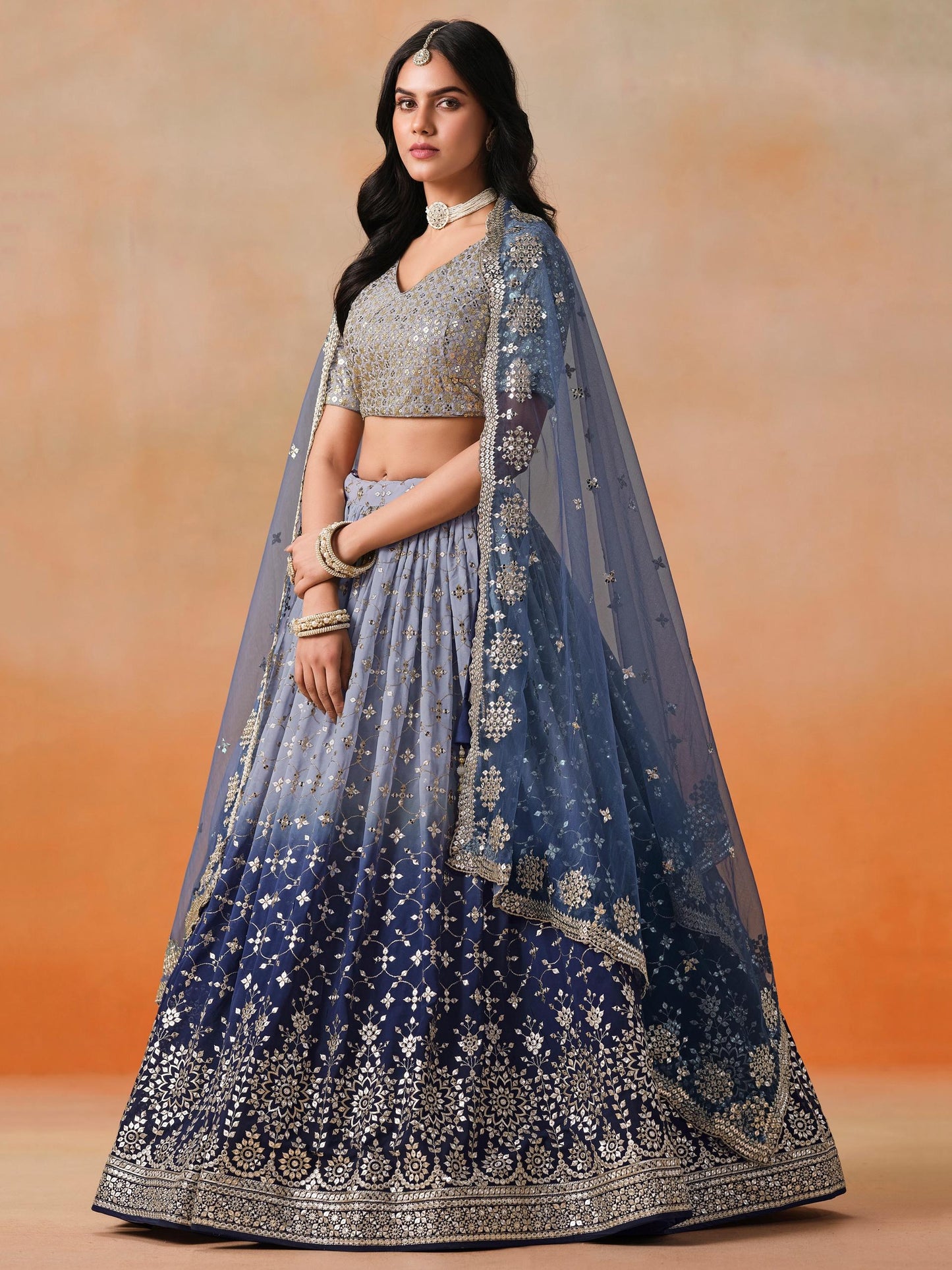Meher Melody Georgette Lehenga