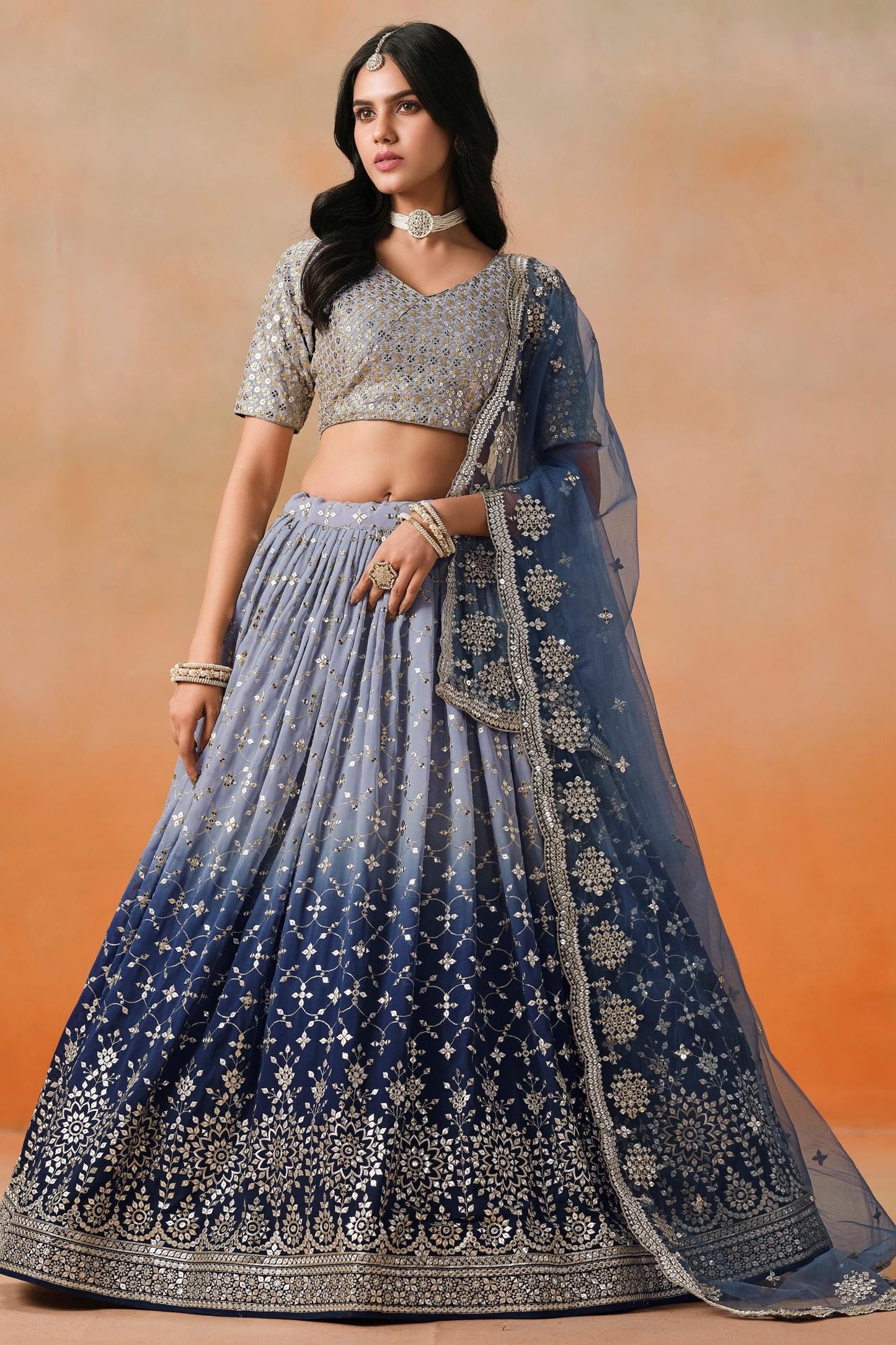 Meher Melody Georgette Lehenga