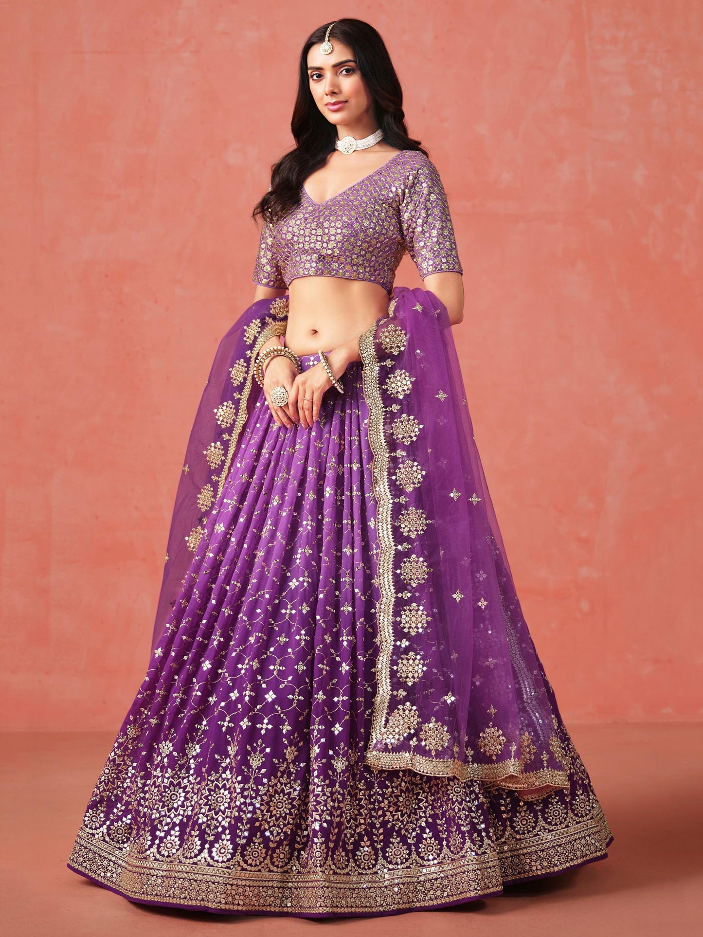 Meher Melody Georgette Lehenga