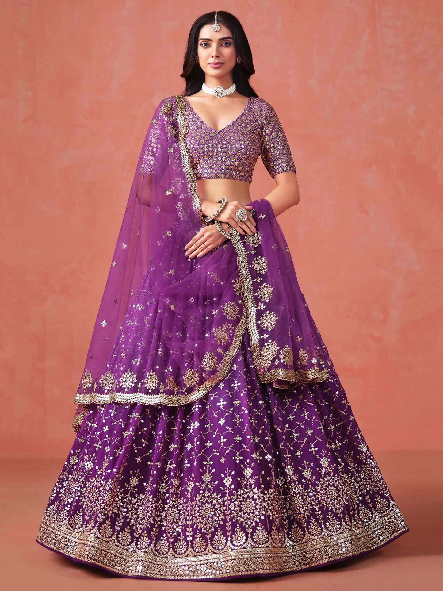 Meher Melody Georgette Lehenga
