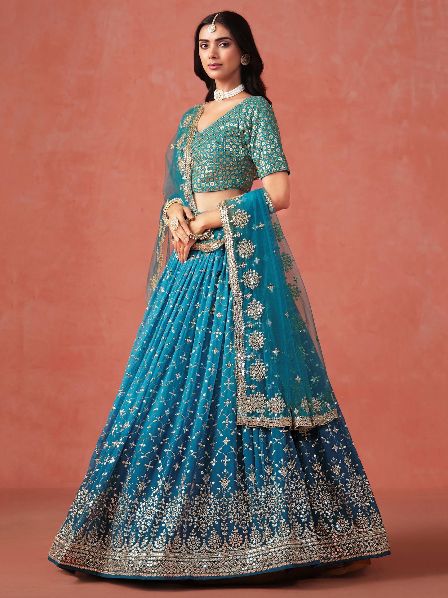 Meher Melody Georgette Lehenga