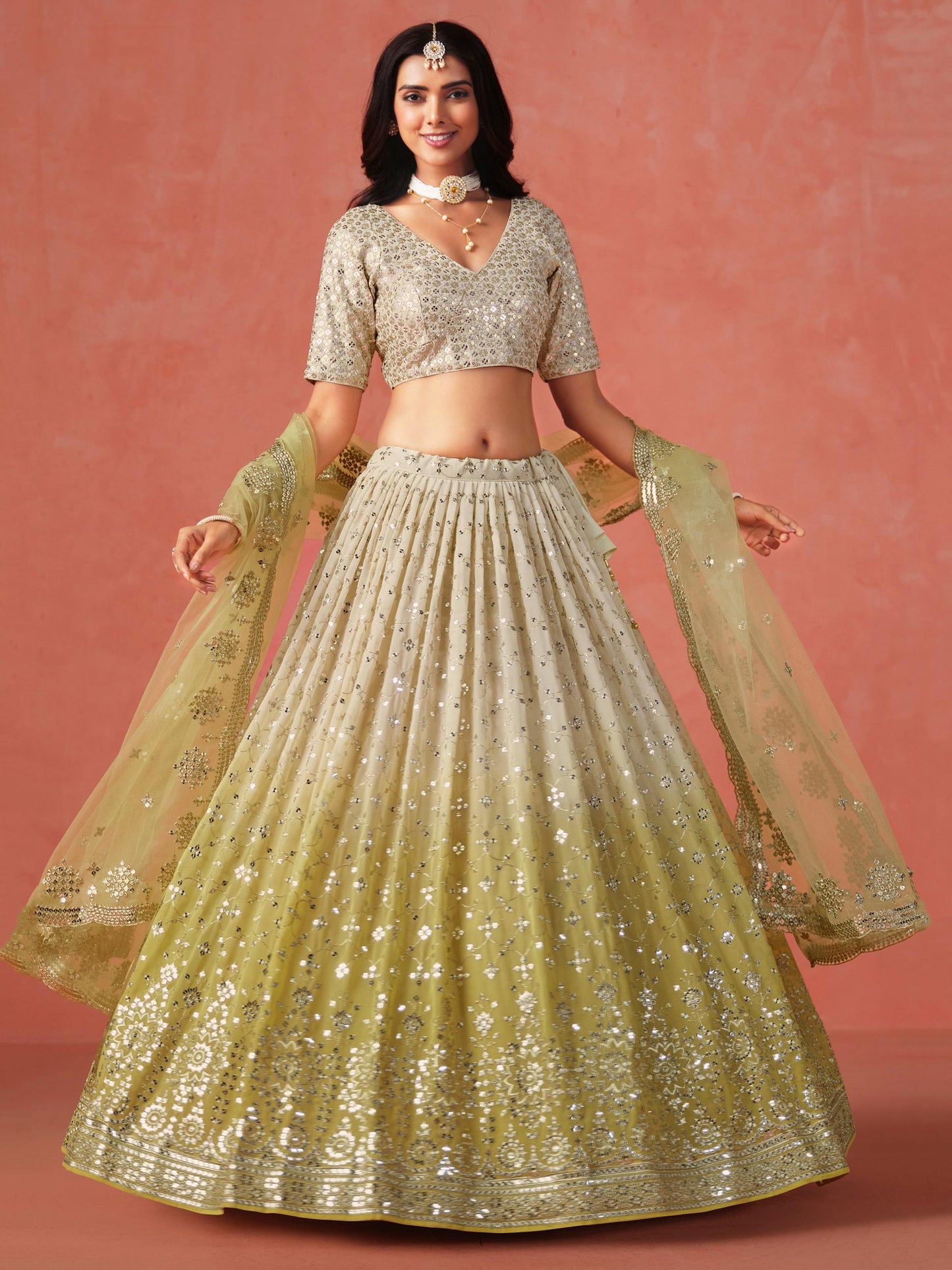 Meher Melody Georgette Lehenga