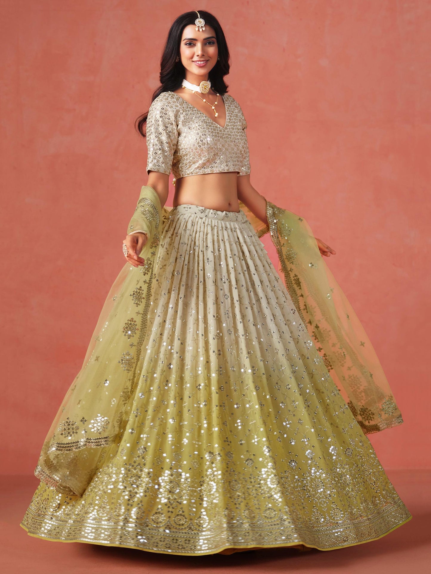 Meher Melody Georgette Lehenga