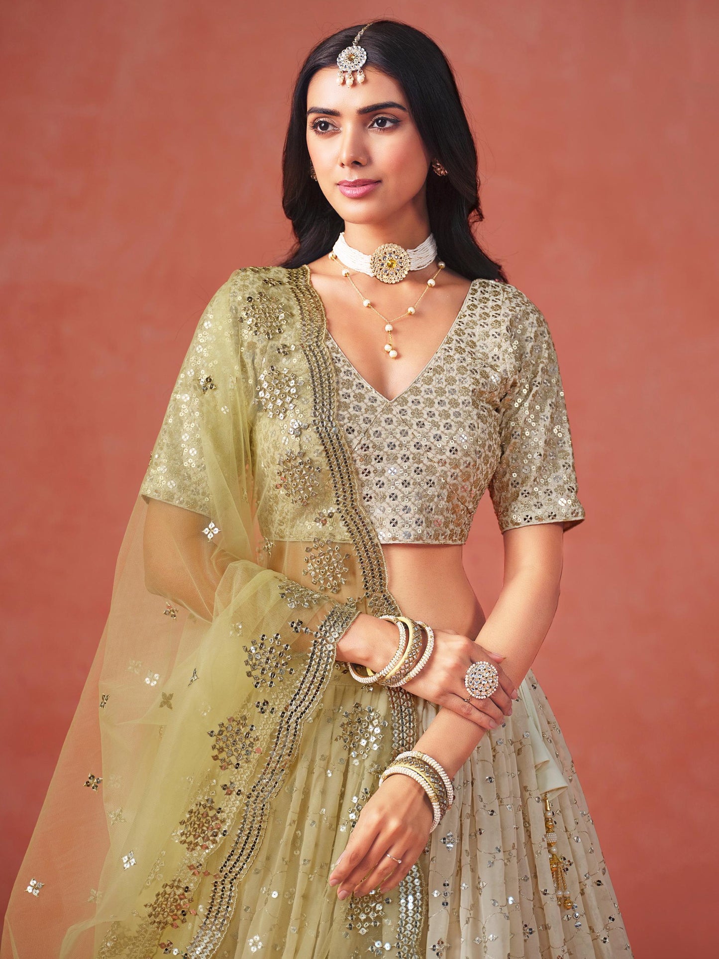 Meher Melody Georgette Lehenga