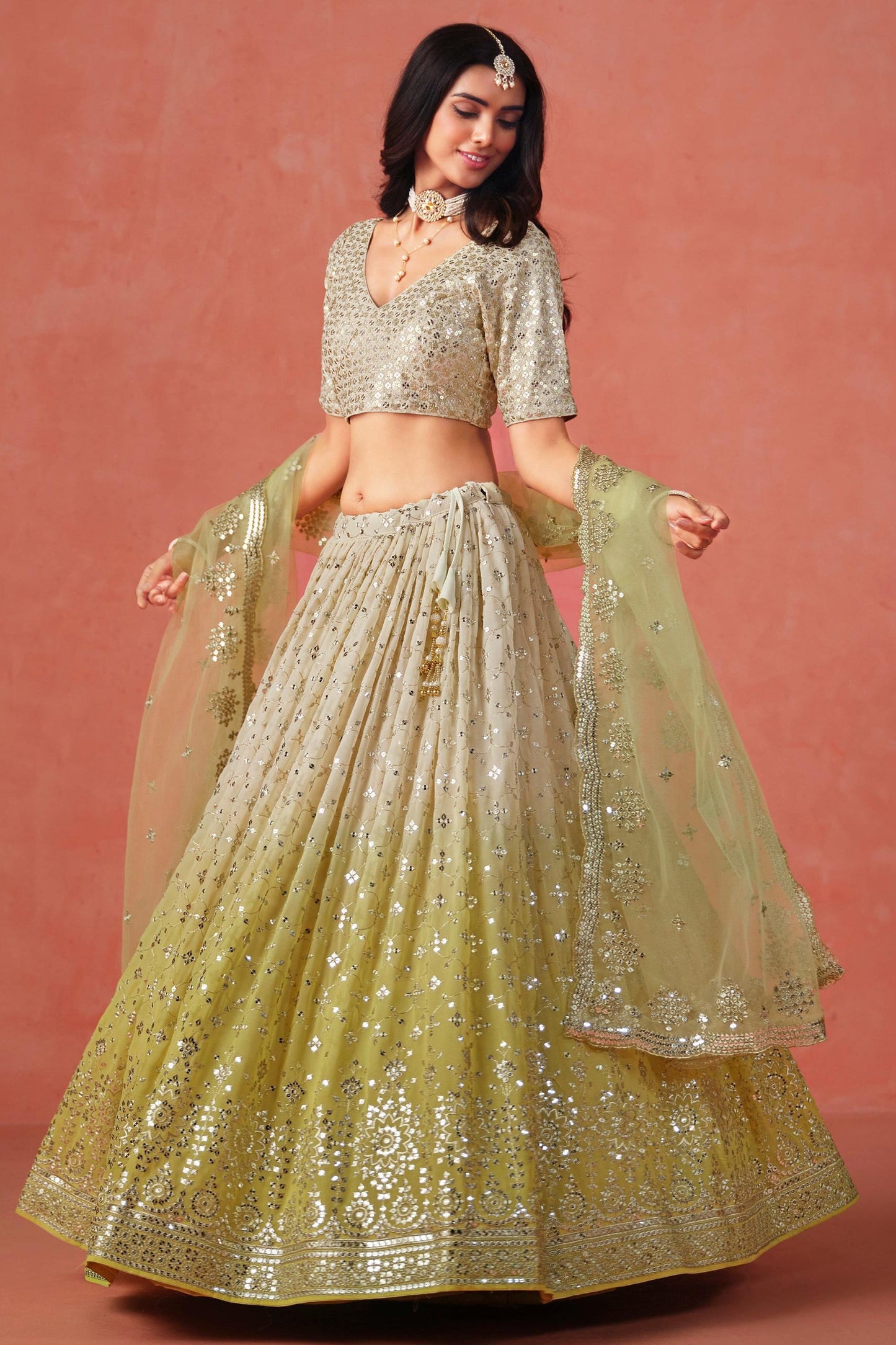Meher Melody Georgette Lehenga