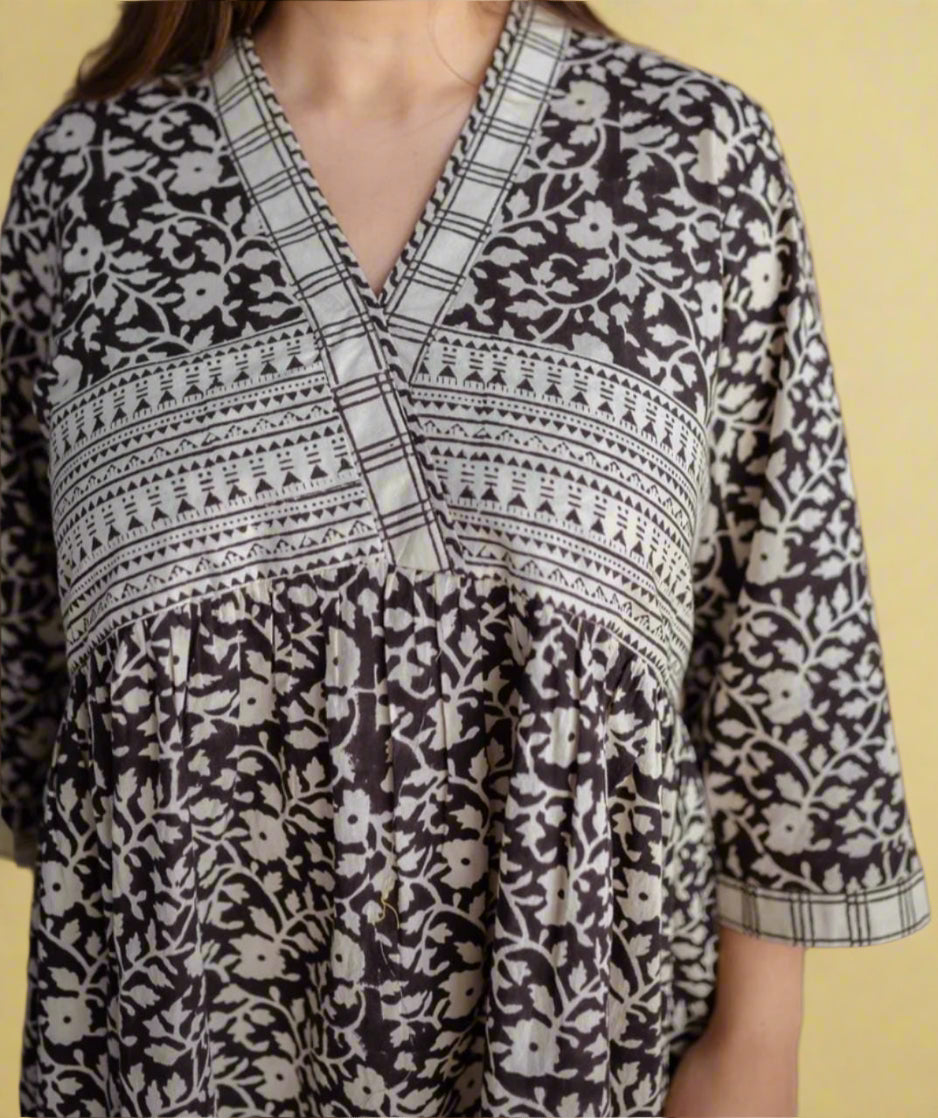 Twisted Print Cotton Dress