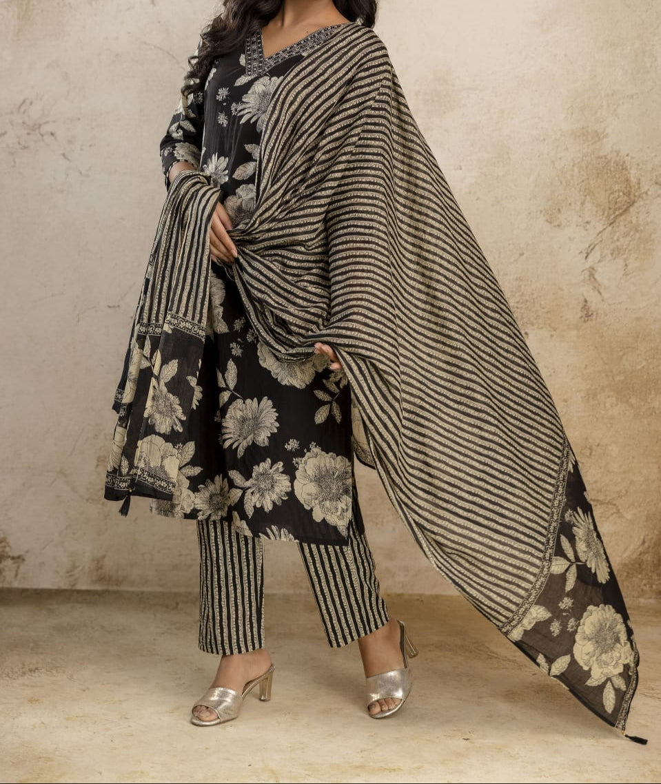 Neeli Baadal Cotton Kurti Set