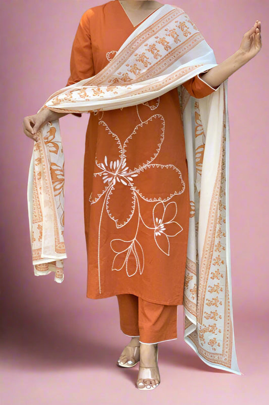 A Floral Kind Cotton Kurti Set