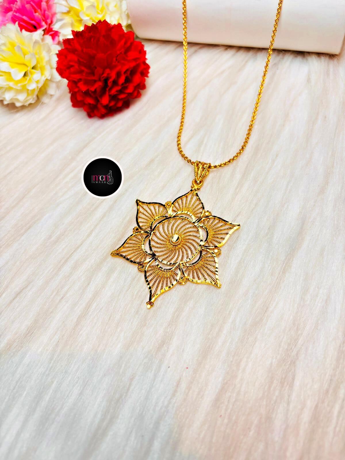 Taara- Gold Plated Chain and Locket Set