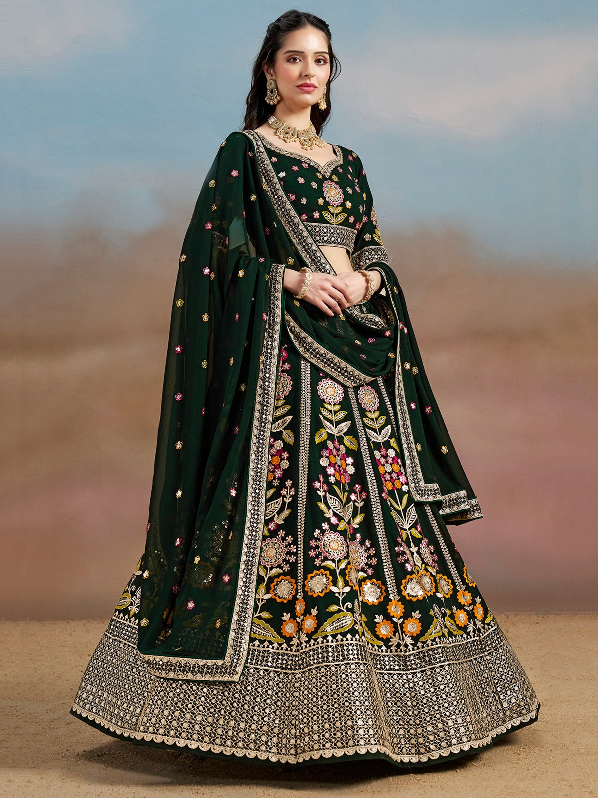 Devasena- The Ultimate Grace Of Georgette Lehenga