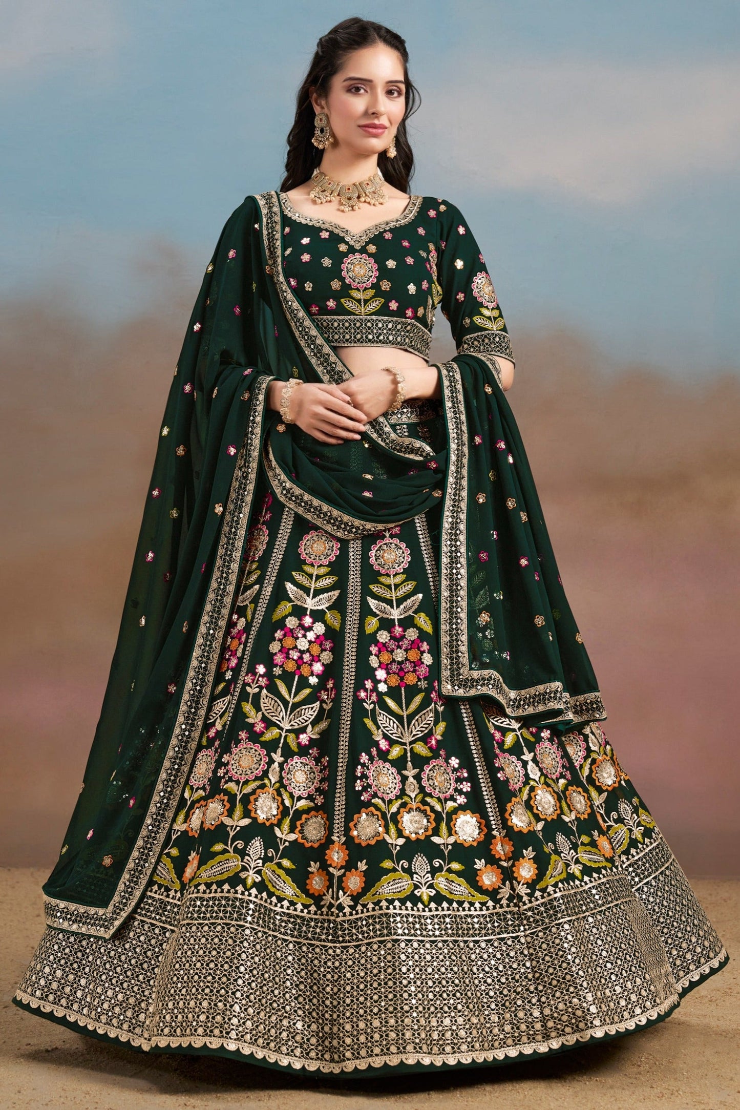 Devasena- The Ultimate Grace Of Georgette Lehenga