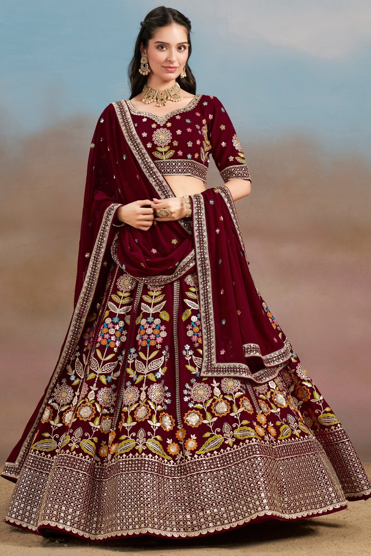 Devasena- The Ultimate Grace Of Georgette Lehenga