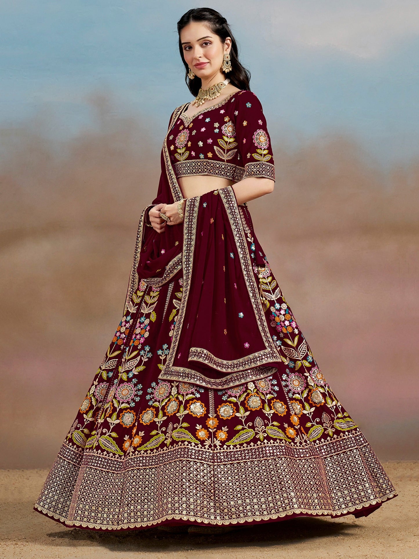 Devasena- The Ultimate Grace Of Georgette Lehenga