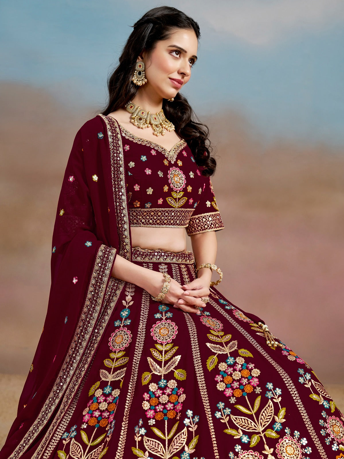 Devasena- The Ultimate Grace Of Georgette Lehenga