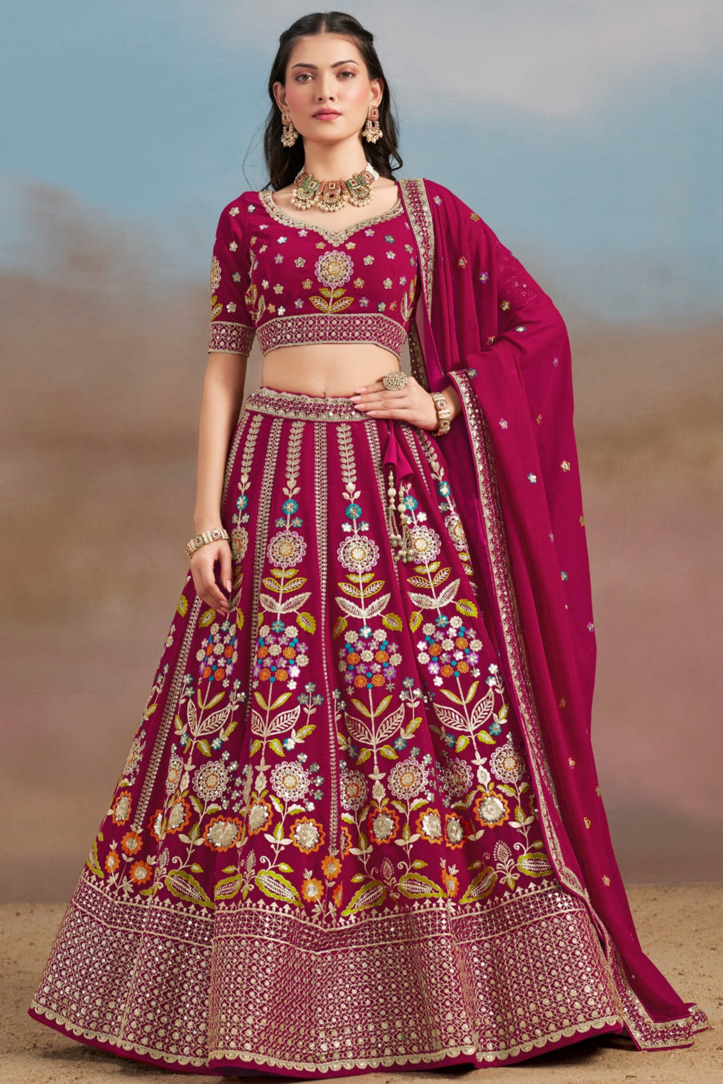 Devasena- The Ultimate Grace Of Georgette Lehenga