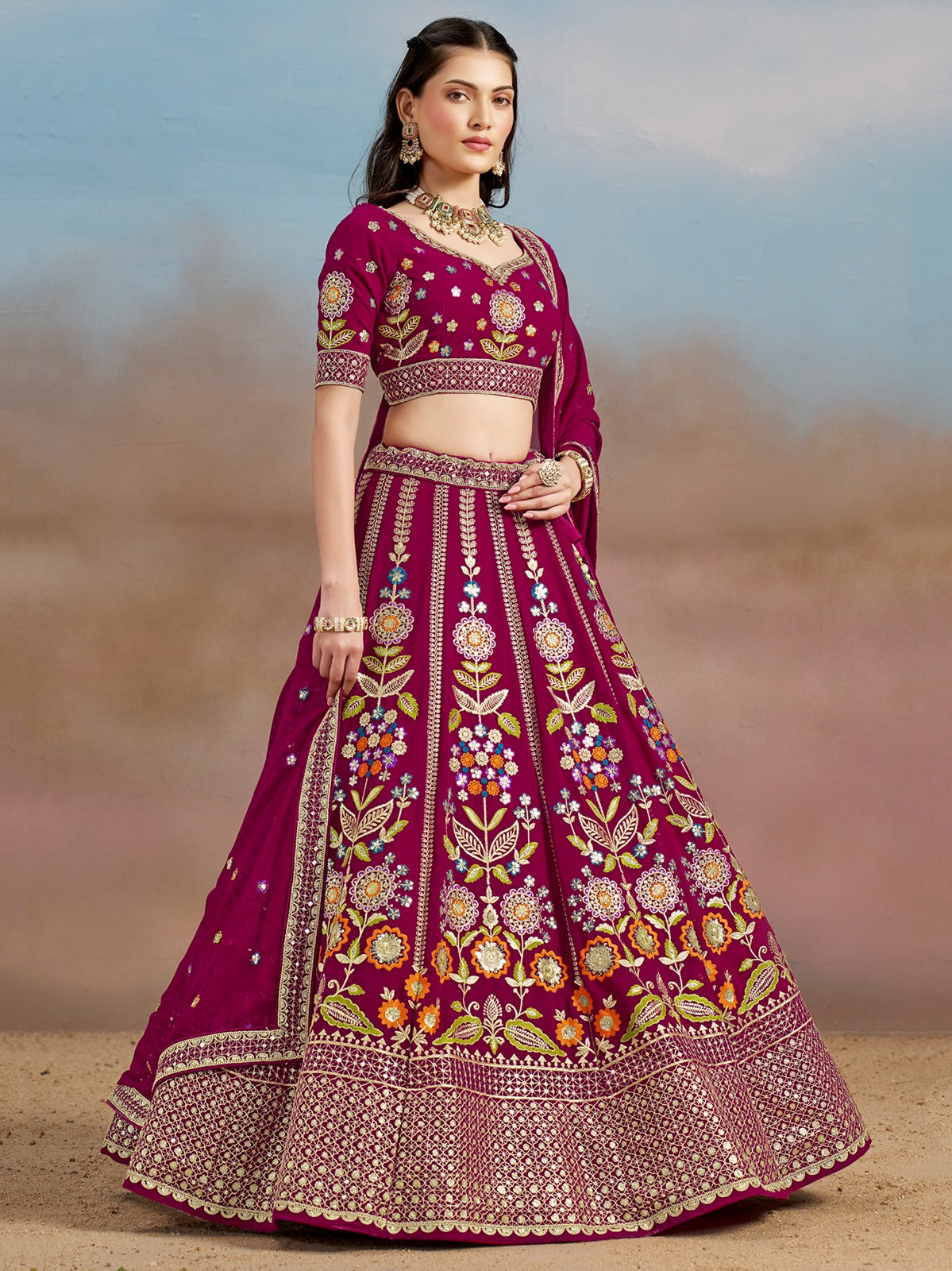 Devasena- The Ultimate Grace Of Georgette Lehenga