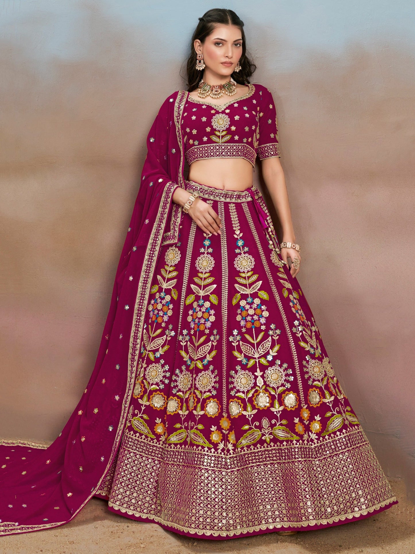 Devasena- The Ultimate Grace Of Georgette Lehenga