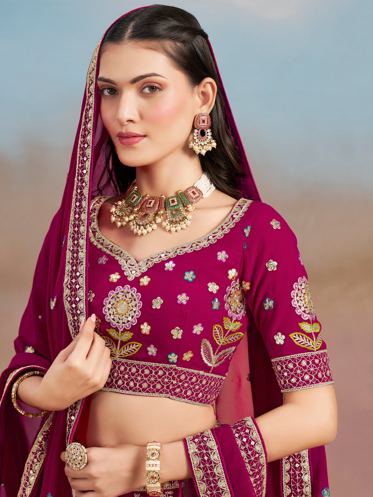 Devasena- The Ultimate Grace Of Georgette Lehenga