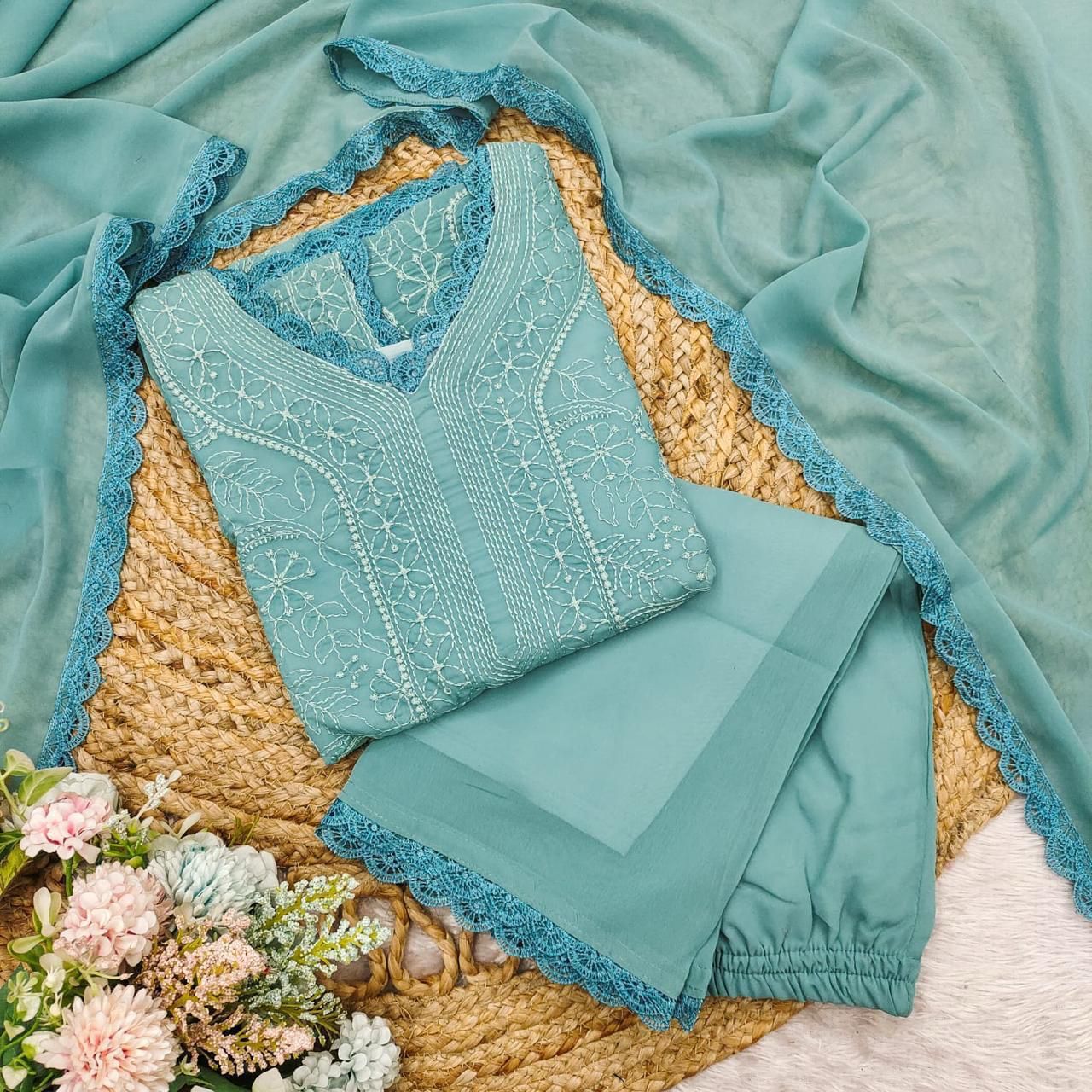 Breeze Bloom Georgette Kurti Set