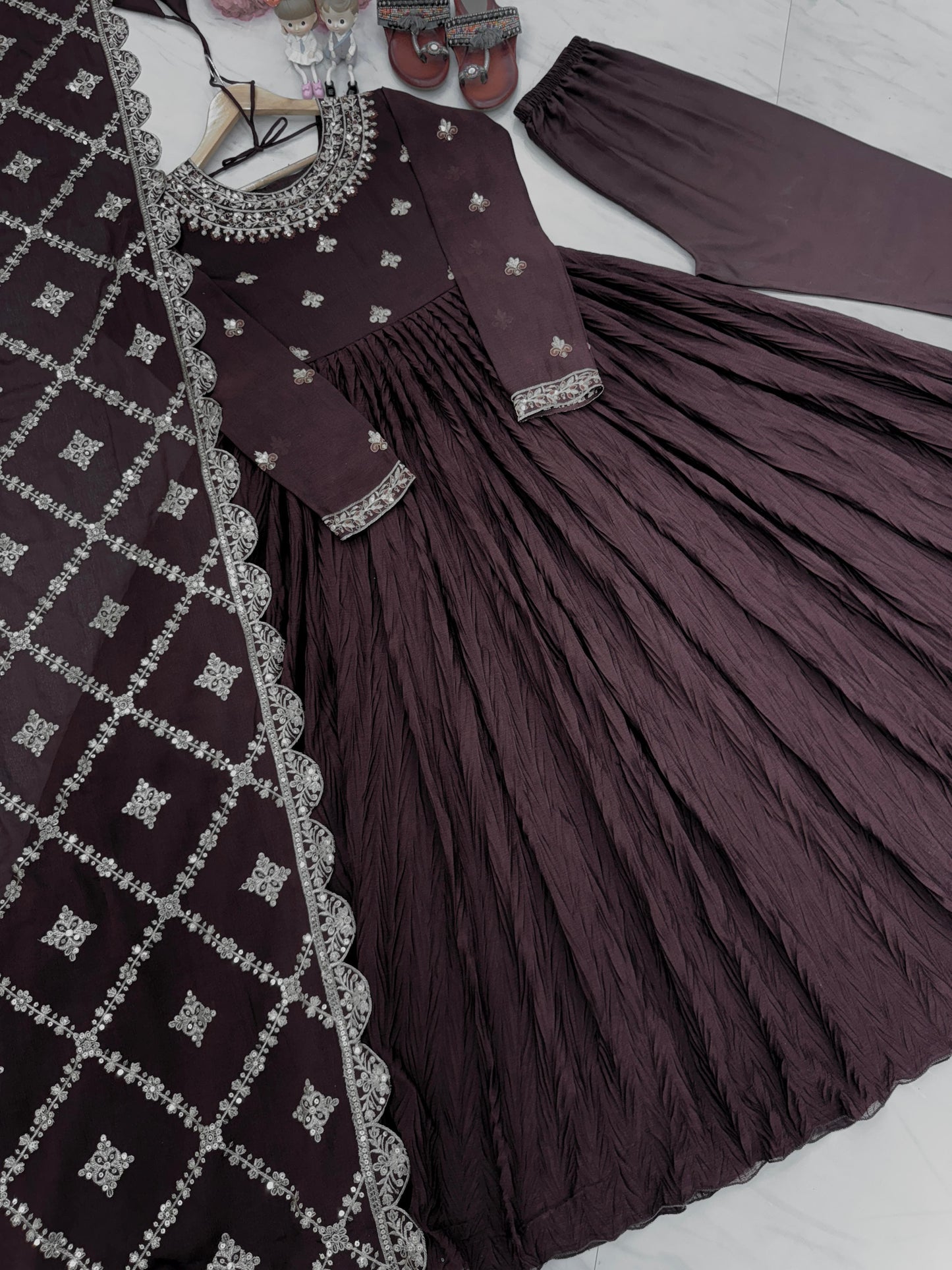 Ethnic Edge Chinnon Silk Gown Set