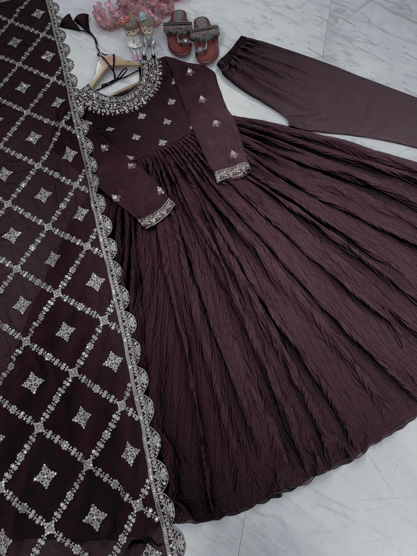 Ethnic Edge Chinnon Silk Gown Set