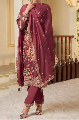 Retro Vibe Chinnon Silk Kurti Set