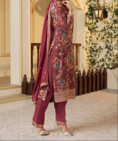 Retro Vibe Chinnon Silk Kurti Set