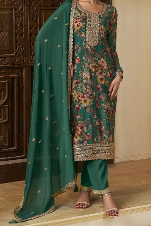 Retro Vibe Chinnon Silk Kurti Set