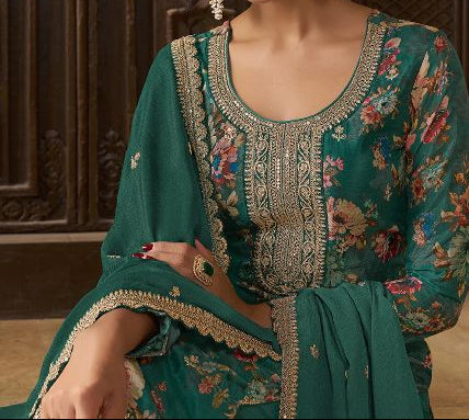 Retro Vibe Chinnon Silk Kurti Set