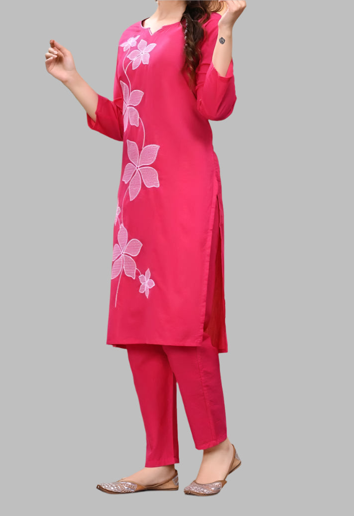 Crimson Charm Cotton Coord Set