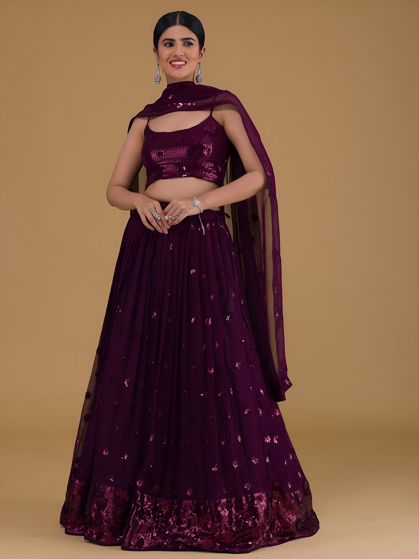 Jhilmil Jhaalar Georgette Lehenga